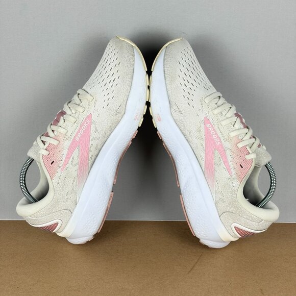 Brooks Ghost 16 Athletic Running Shoes Womens 9 Off White Pink Low Top Lace Up - Picture 6 of 10